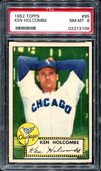 1952 Topps #95 Ken Holcombe PSA 8