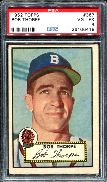 1952 Topps High #367 Bob Thorpe PSA 4