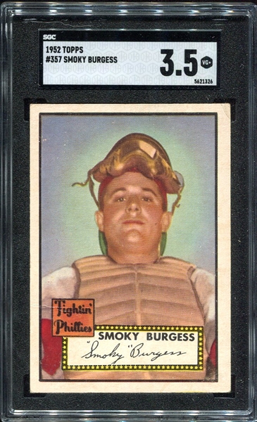 1952 Topps High #357 Smoky Burgess SGC 3.5