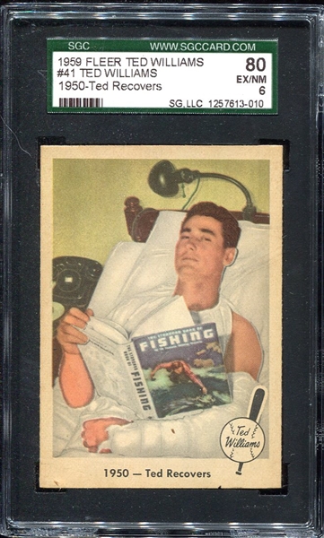 1959 Fleer Ted Williams #41 Ted Recovers SGC 80