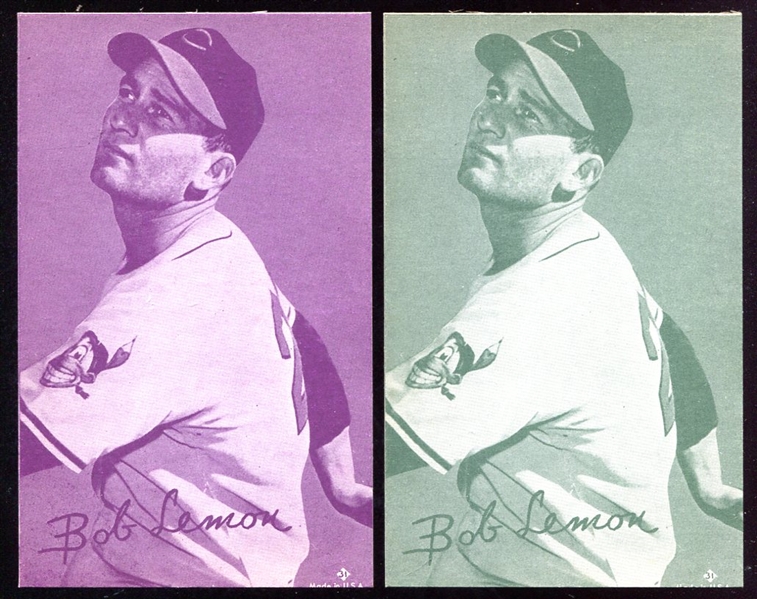 1953 Bob Lemon Canadian Exhibits 2 Colors Nrmt/Mt