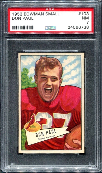 1952 Bowman Small #103 Don Paul PSA 7