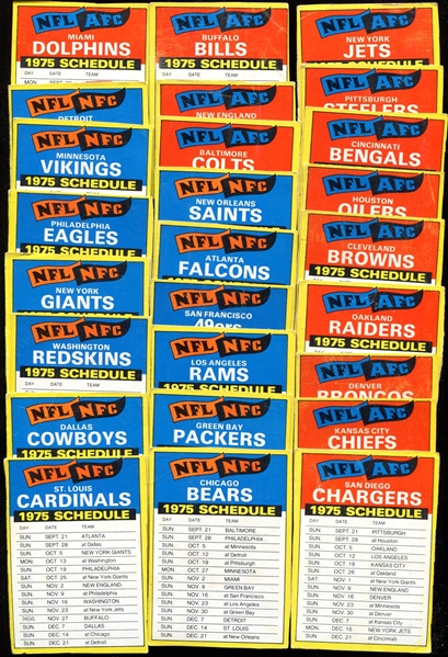 1975 Topps Team Schedule/Checklists Complete Set
