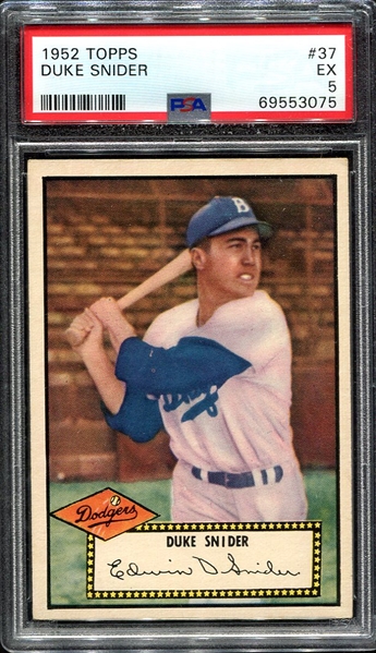 1952 Topps #37 Duke Snider Black Back PSA 5