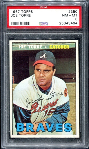 1967 Topps #350 Joe Torre PSA 8