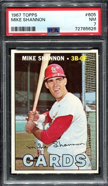 1967 Topps #605 Mike Shannon PSA 7