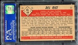 1953 Bowman Color #53 Del Rice PSA 7