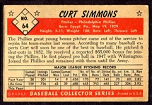 1953 Bowman Color #64 Curt Simmons