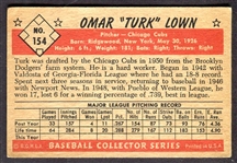 1953 Bowman Color #154 Oman Turk Lown