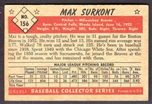 1953 Bowman Color #156 Max Surkont