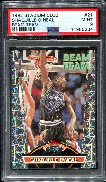 1992 Stadium Club Beam Team #21 Shaquille ONeal RC PSA 9
