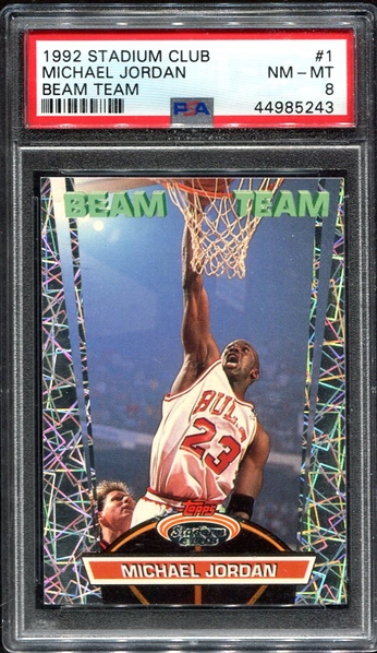 1992 Stadium Club Beam Team #1 Michael Jordan PSA 8