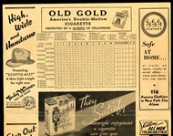 1936 New York Yankees Score Card
