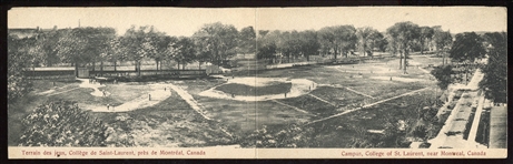 1900s College de Saint-Laurent Baseball Game Panoramic Postcard