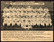 1947 St. Louis Cardinals Jumbo Post Card w/Musial