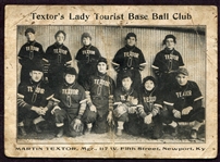Textors Lady Tourist Base Ball Club Ad Card
