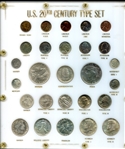 20th Century U.S. Coin Type Set in Capital Holder