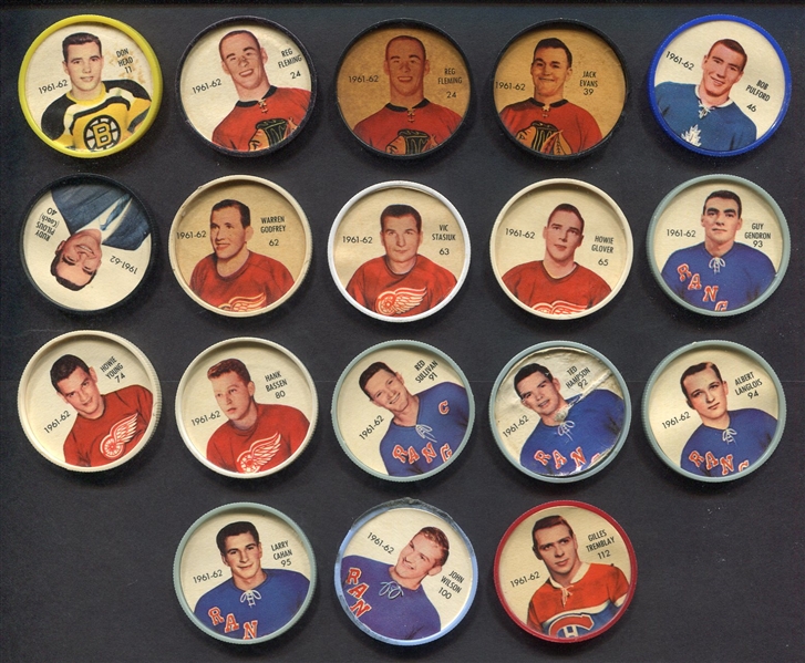 1961-62 Shirriff/Salada Hockey Coins Lot of 18