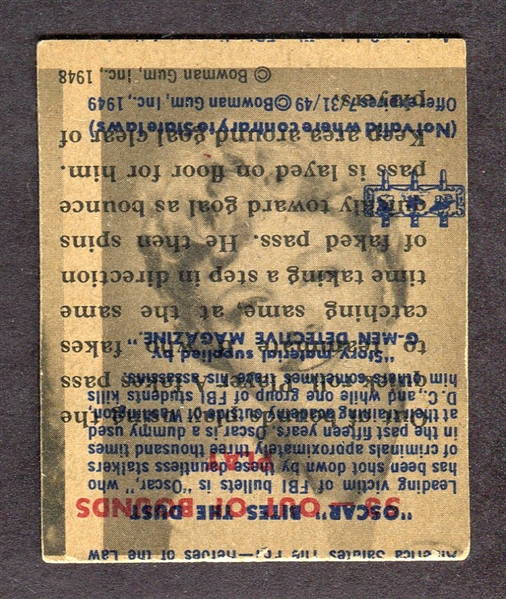 1948 Bowman Basketball Double Error Back