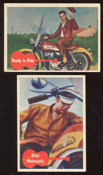 1956 Bubbles Elvis Presley Cards on Motorcycle