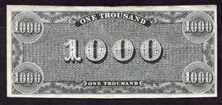 1962 A & BC Civil Wars Currency $1000 Nrmt