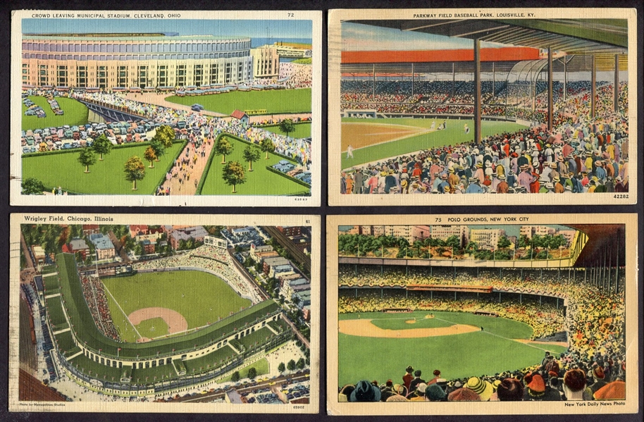 8 Different Ball Park Postcards All Postmarked 1939