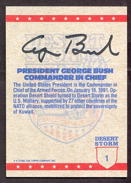 George H. W. Bush Signed Desert Storm Card