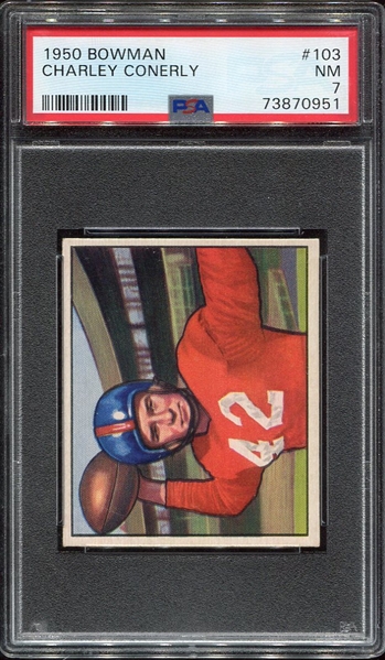 1950 Bowman #103 Charley Conerly PSA 7