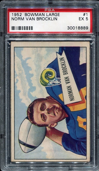 1952 Bowman Large #1 Norm Van Brocklin PSA 5