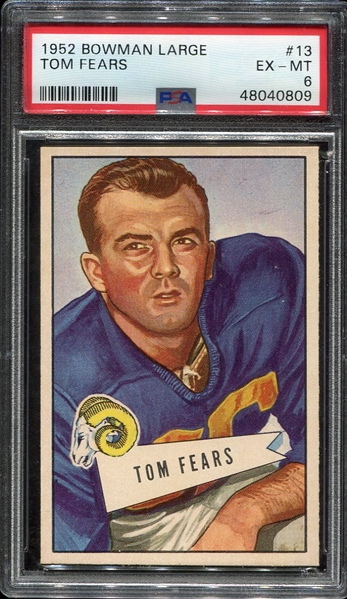 1952 Bowman Large #13 Tom Fears PSA 6