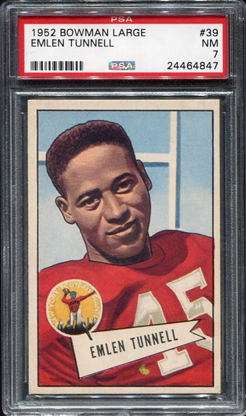 1952 Bowman Large #39 Emlen Tunnell PSA 7