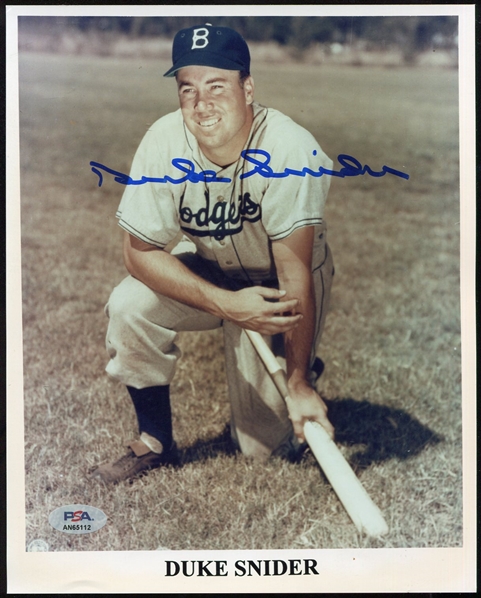 Duke Snider Signed Photo PSA Certified