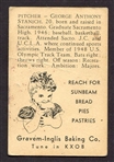 1950 Sunbeam Stockton Ports Stanich