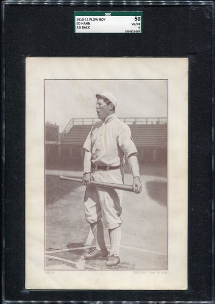 1910-12 Plow Boy Tobacco Ed Hahn SGC 50 Highest Graded