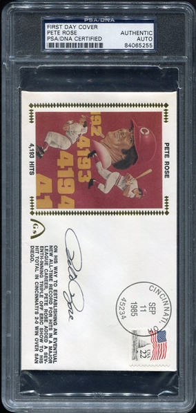 Pete Rose Autographed 4193 Hits Postal Cover PSA/DNA