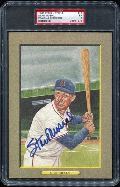 1985 Perez-Steele Stan Musial Autographed PSA/DNA 5
