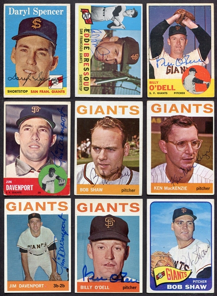 1950s-60s San Francisco Giants Autographed Topps Cards