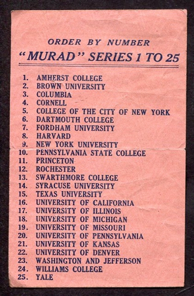 1910-11 T51 Murad First Series Coupon