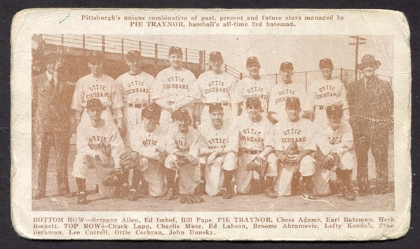 1940s Pie Traynor Ottie Cochran All-Stars Postcard