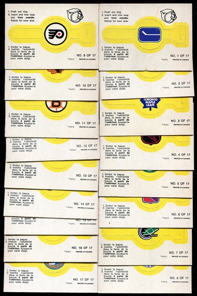 1973-74 O-Pee-Chee Hockey Rings Complete Set