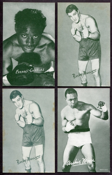 1947-66 Exhibits Boxing Lot of 38 Mostly Different w/HOFers