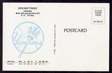 Don Mattingly Autographed Post Card