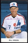Bill Virdon Autographed Team Issue Card