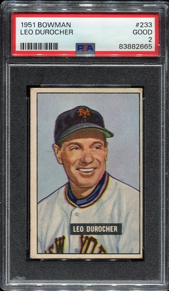 1951 Bowman #233 Leo Durocher PSA 2