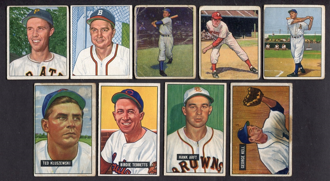 1950 & 1951 Bowman Lot of 9