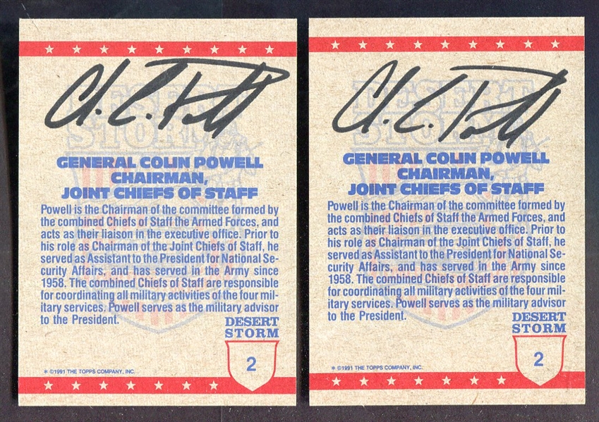 General Colin Powell Signed Desert Storm Cards