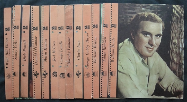 1944 Dixie Lid Movie Stars Premiums 13 Different