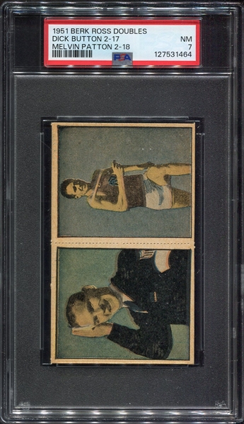 1951 Berk Ross Double Panel Button / Patton PSA 7