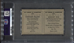 1951 Berk Ross Double Panel Rice / Dillard PSA 6