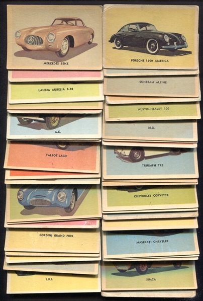 1956 Parkhurst Sports Cars Complete Set of 42